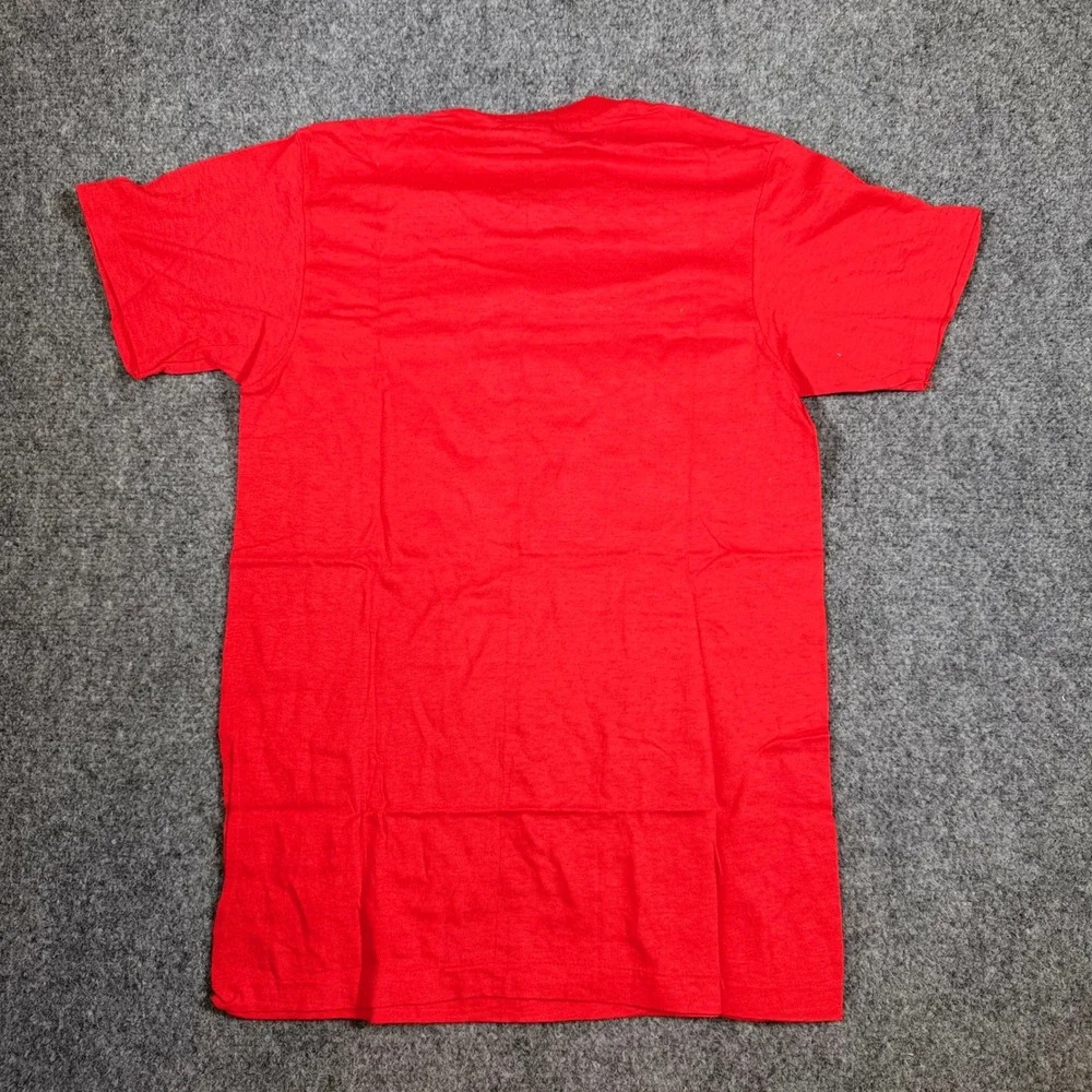 Vintage Coca-Cola Single Stitch Graphic T-Shirt Mens Small Red Made in USA Coke